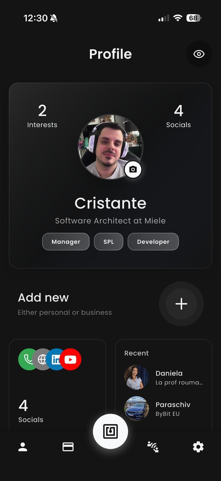 nextap.id app profile screen